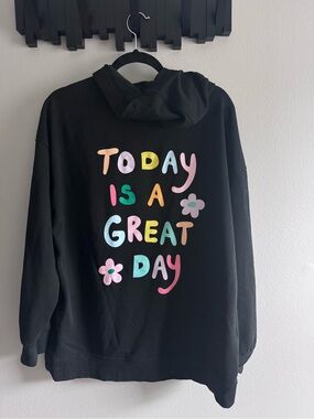 Women’s Black Hoodie "Today Is A Great Day"